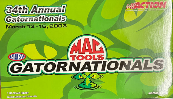 34th ANNUAL 2003 GATORNATIONALS 1:24 NASCAR DIECAST HAULER/TRANSPORTER - Action Collectables