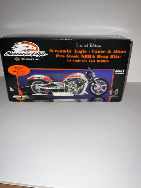 VANCE & HINES SCREAMIN EAGLE PRO STOCK 1:9 NHRA DRAG BIKE #485 by Racing Authentics