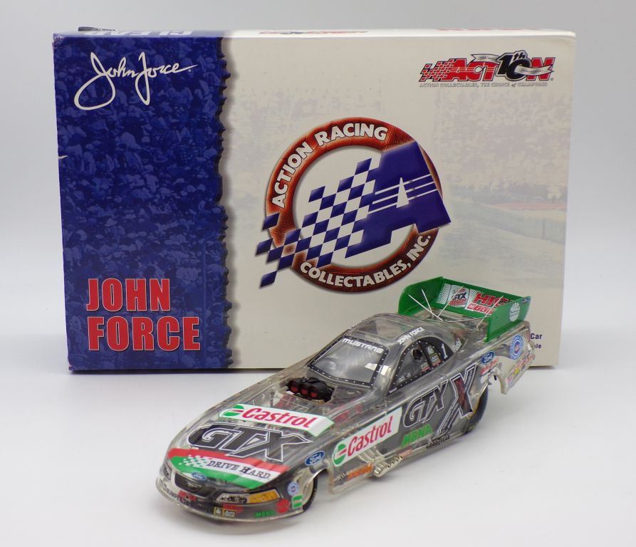 JOHN FORCE 2002 CASTROL GTX CLEAR CAR 1:24 NHRA DIECAST FUNNY CAR