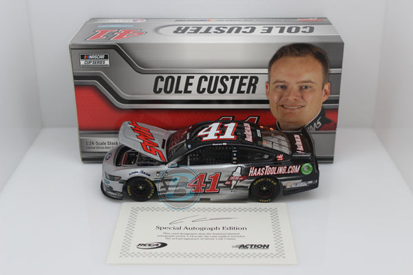 COLE CUSTER 2021 HAASTOOLING.COM AUTOGRAPHED 1:24 NASCAR DIECAST