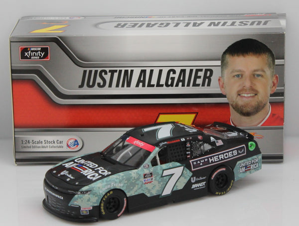 JUSTIN ALLGAIER 2021 UNITED FOR AMERICA/CAMP4HEROES 1:24 NASCAR DIECAST - Action Racing Collectables