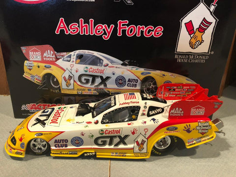 ASHLEY FORCE 2009 RONALD MCDONALD HOUSE FUNNY CAR 1:24 NHRA DIECAST