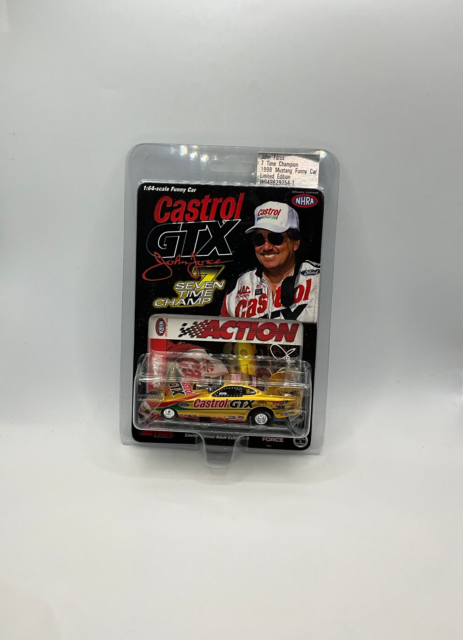 JOHN FORCE 1998 CASTROL GTX 7X CHAMPION 1/64 MUSTANG FUNNY CAR NHRA DIECAST