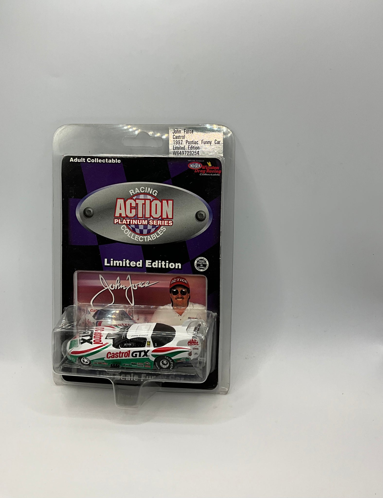 JOHN FORCE 1997 CASTROL GTX 1/64 PONTIAC FUNNY CAR NHRA DIECAST