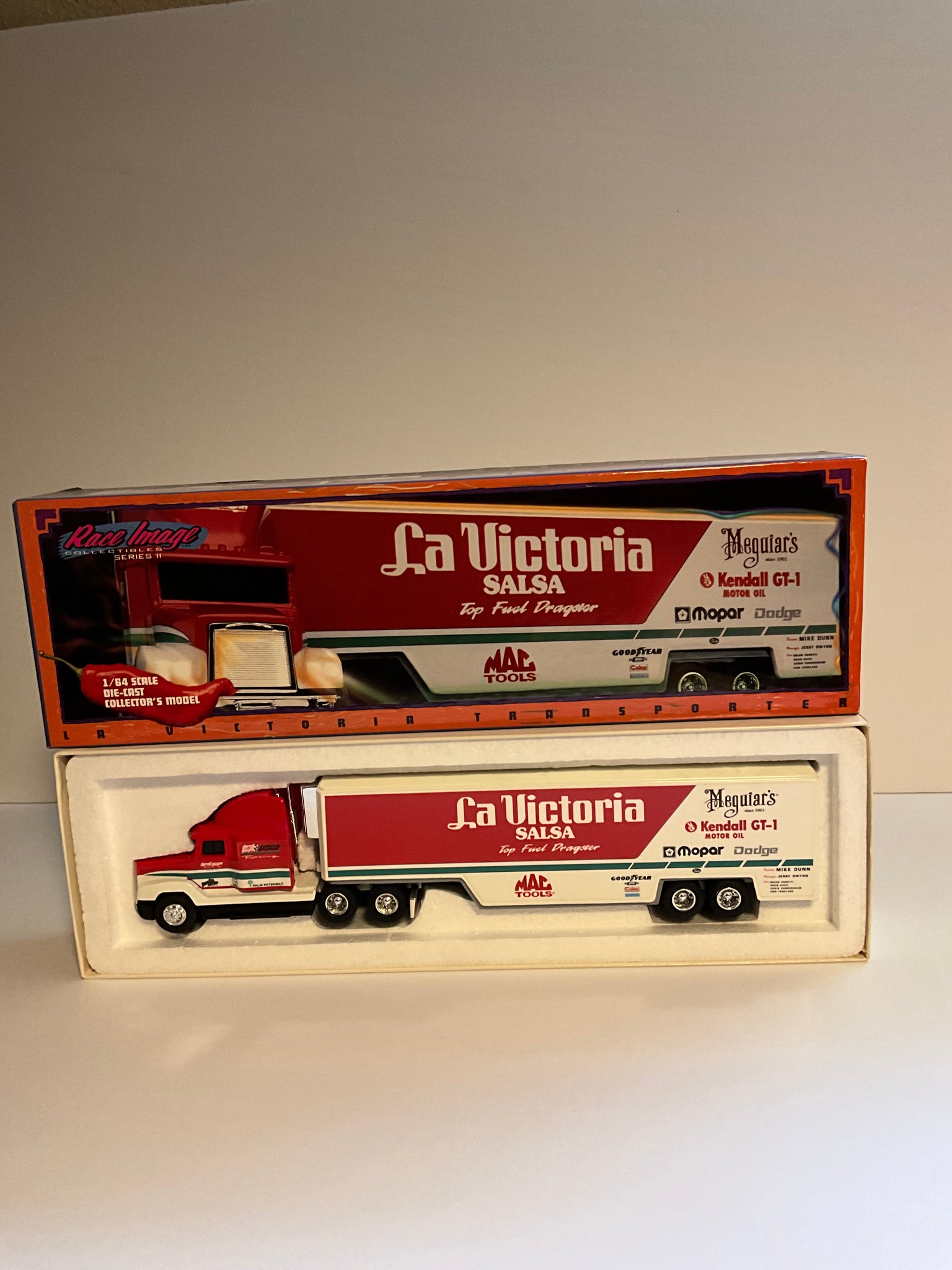 MIKE DUNN 1994 LA VICTORIA SALSA 1:64 DIECAST NHRA TRANSPORTER by Ertl