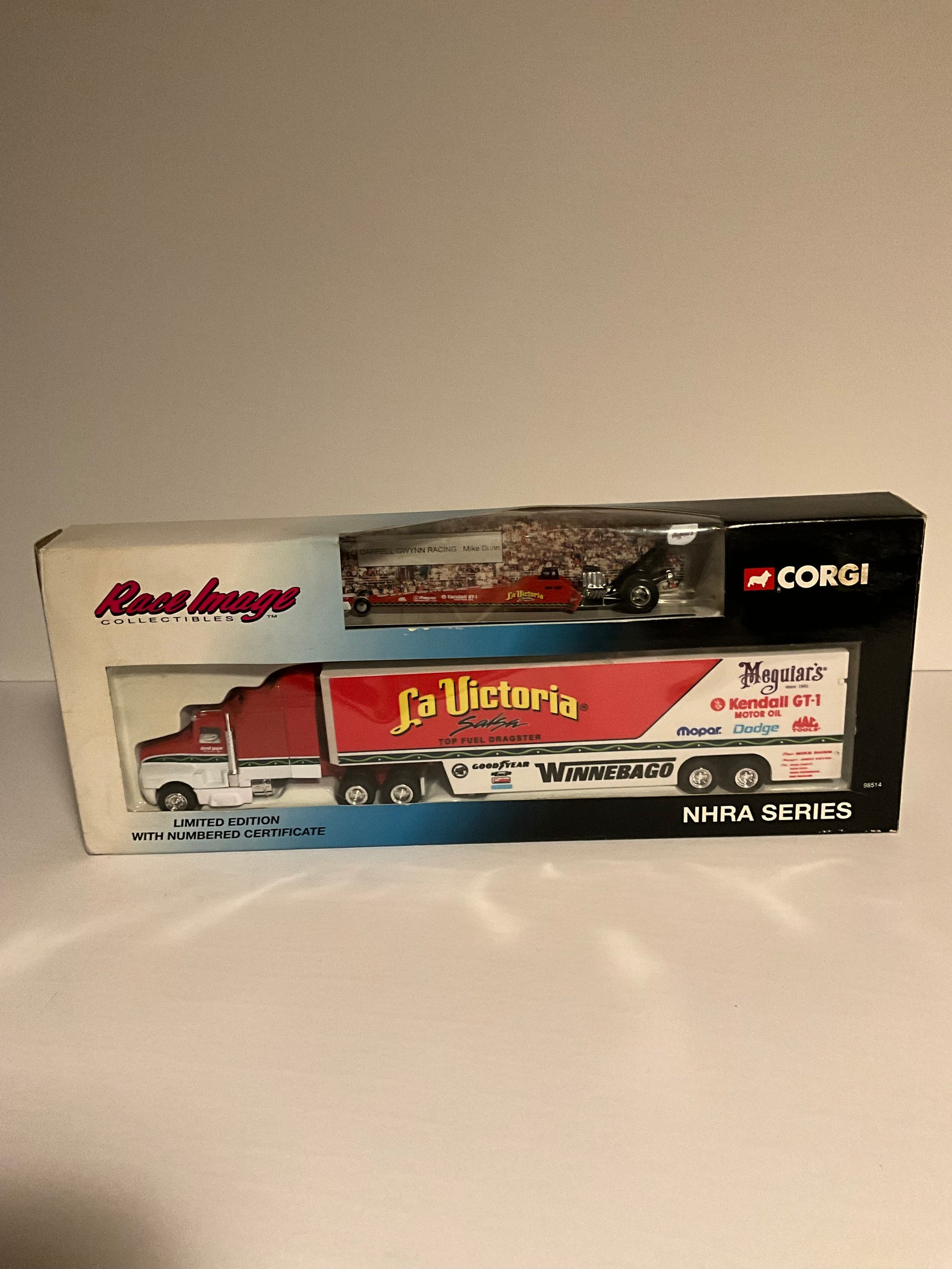 MIKE DUNN 1994 LA VICTORIA SALSA 1:64 DIECAST NHRA TRANSPORTER by Ertl