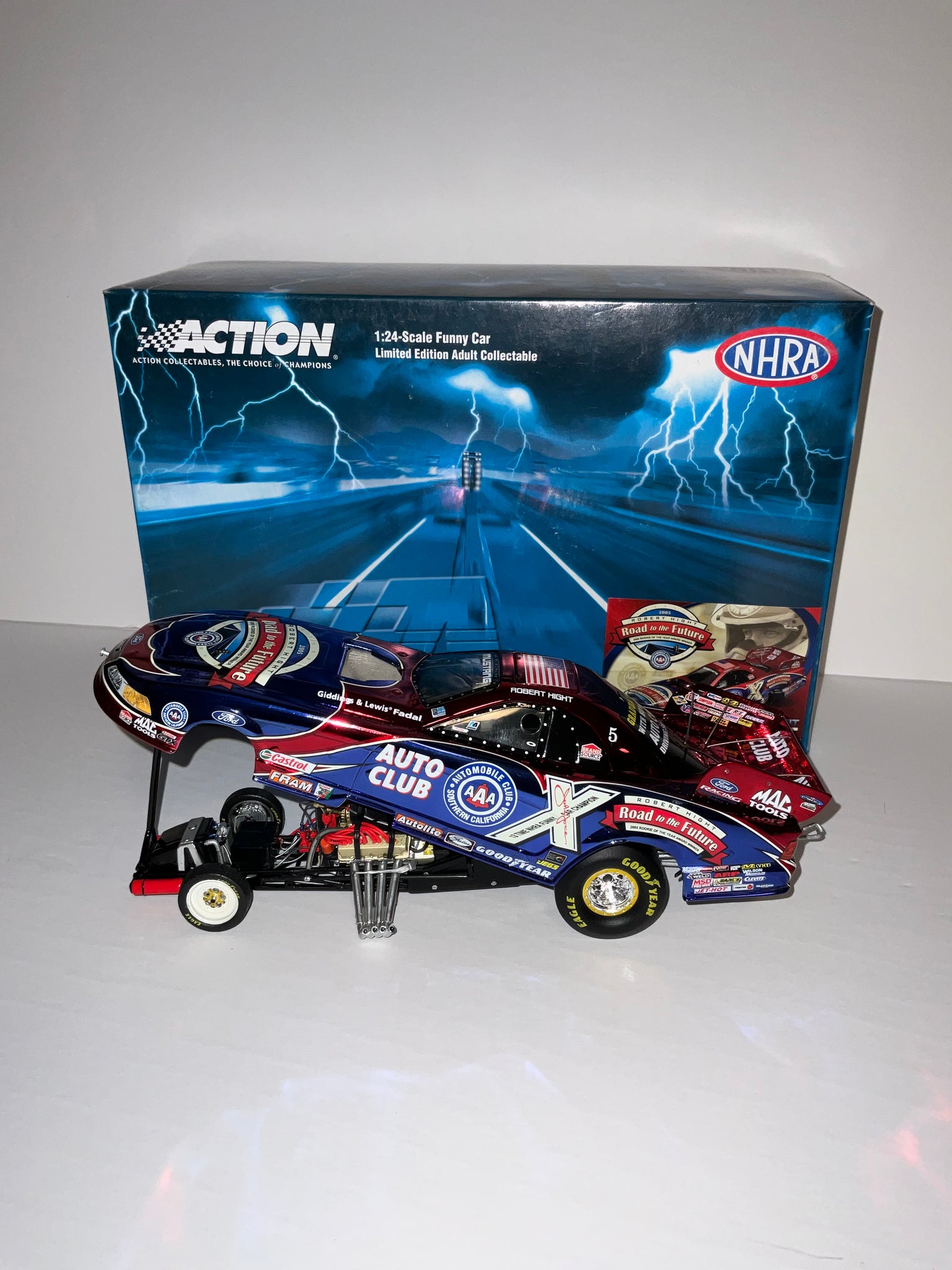 ROBERT HIGHT2006 #7000 AAA AUTO CLUB OF SOUTHERN CALIFORNIA /2005 NHRA ROOKIE OF THE YEAR COLOR CHROME 1:24 NHRA DIECAST FUNNY CAR by Action Racing Collectables