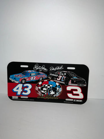 RICHARD PETTY & DALE EARNHARDT SR #43 and #3 7 Time Champion Car License Plate