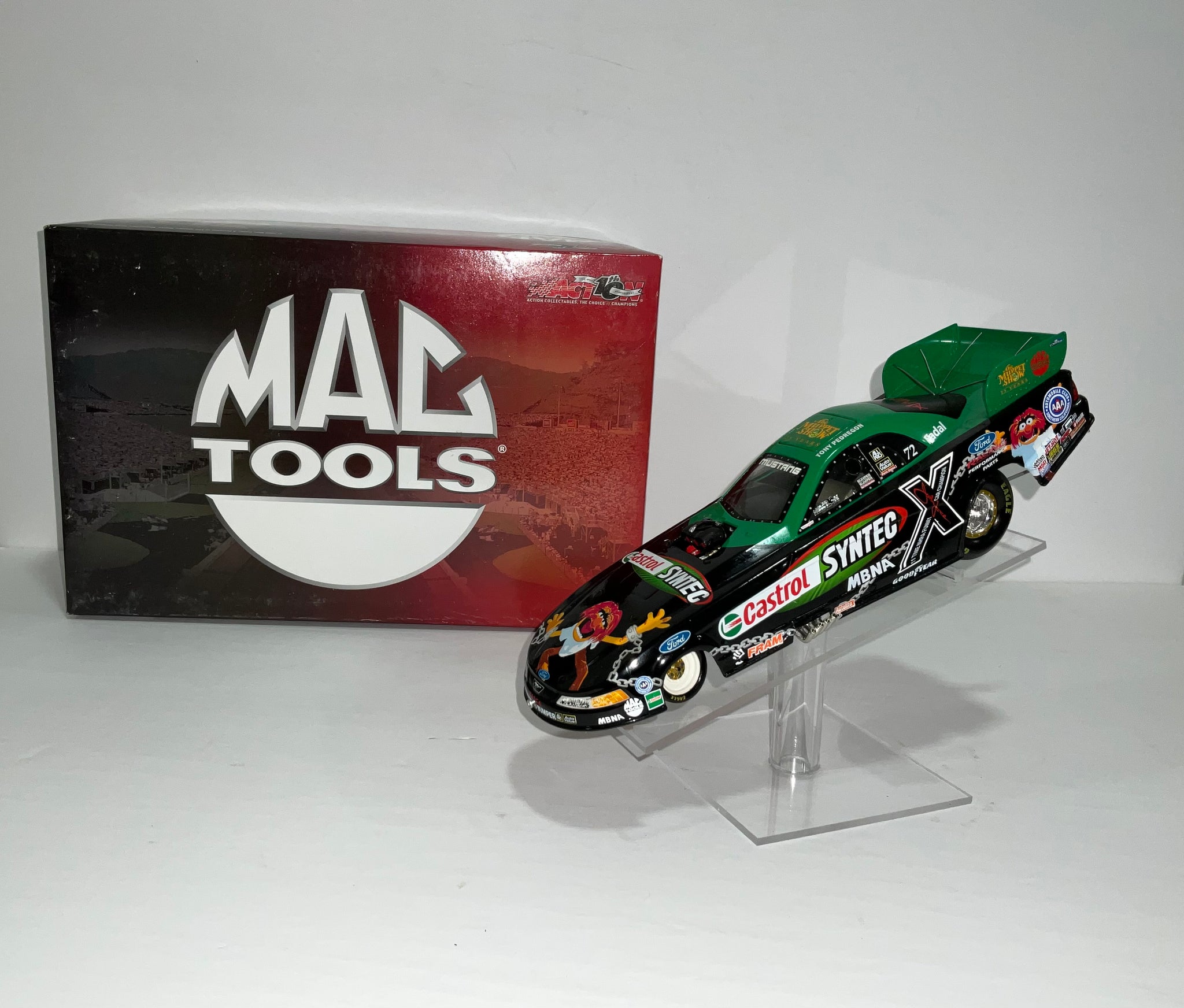 2002 TONY PEDREGON CASTROL SYNTEC/25th MUPPETS ANNIVERSARY 1:24 NHRA DIECAST FUNNY CAR - Action Racing Collectables