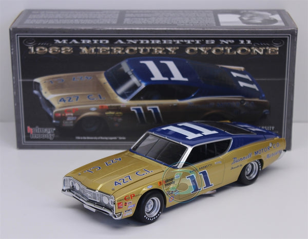 MARIO ANDRETTI #11 BUNNELL MOTOR CO 1968 MERCURY CYCLONE 1:24 NASCAR DIECAST - University of Racing Legends
