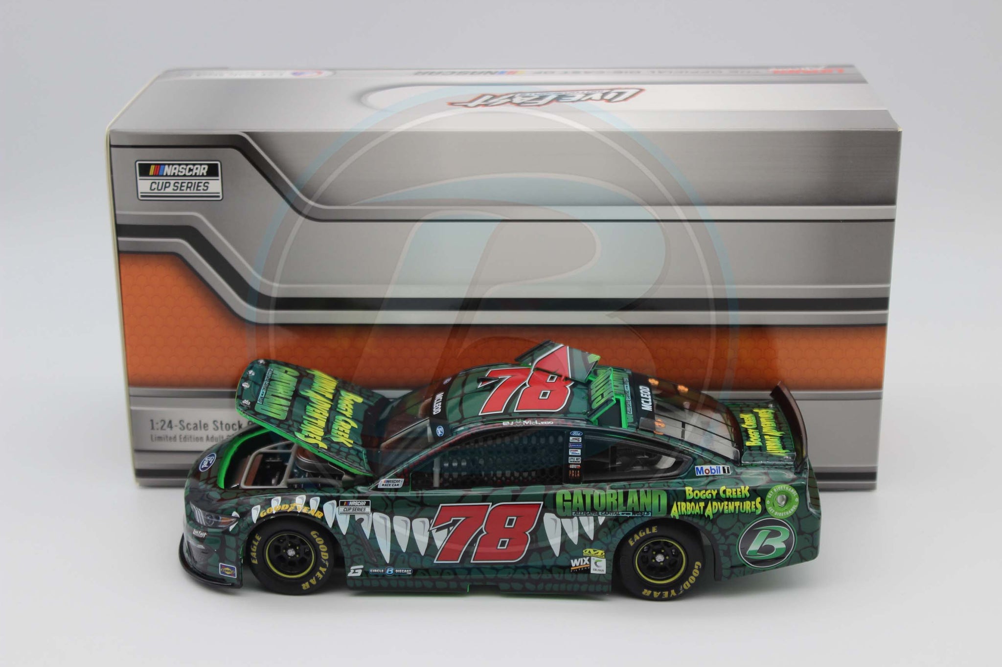 BJ MCLEOD 2021 GATORLAND/BOGGY CREEK AIRBOAT RENTALS 1:24 NASCAR DIECAST - Lionel Racing