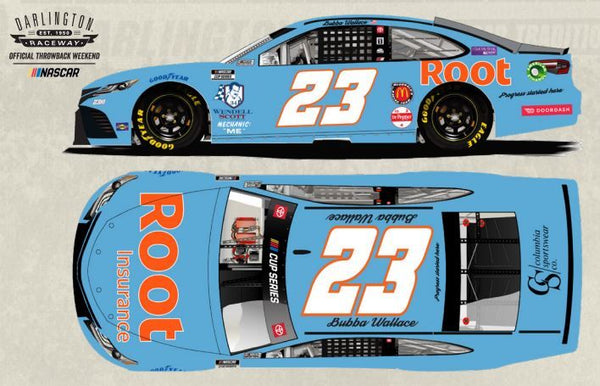 BUBBA WALLACE 2021 ROOT DARLINGTON THROWBACK 1:24 NASCAR DIECAST