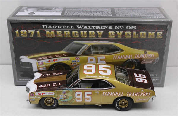 #95 DARRELL WALTRIP TERMINAL TRANSPORT 1971 MERCURY CYCLONE 1:24 NASCAR DIECAST - University of Racing Legends