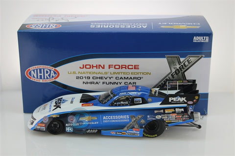 JOHN FORCE 2019 CHEVROLET ACCESSORIES US NATIONALS FUNNY CAR 1:24 NHRA DIECAST