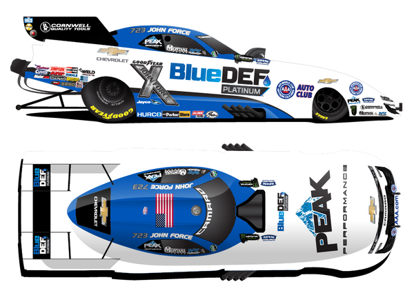 JOHN FORCE 2020 BLUE DEF PEAK FUNNY CAR 1:24 NHRA DIECAST