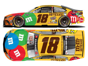 KYLE BUSCH 2021 M & M's DARLINGTON THROWBACK CELEBRATING 80 YEARS 1:24 NASCAR DIECAST