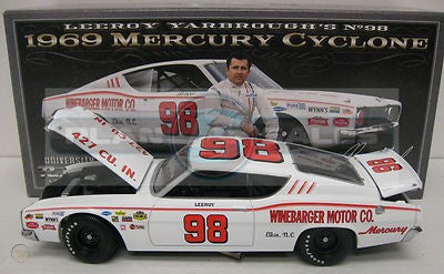 #98 LEEROY YARBROUGH WINEBARGER MOTOR CO 1969 MERCURY CYCLONE 1:24 UNIVERSITY OF RACING LEGENDS NASCAR DIECAST